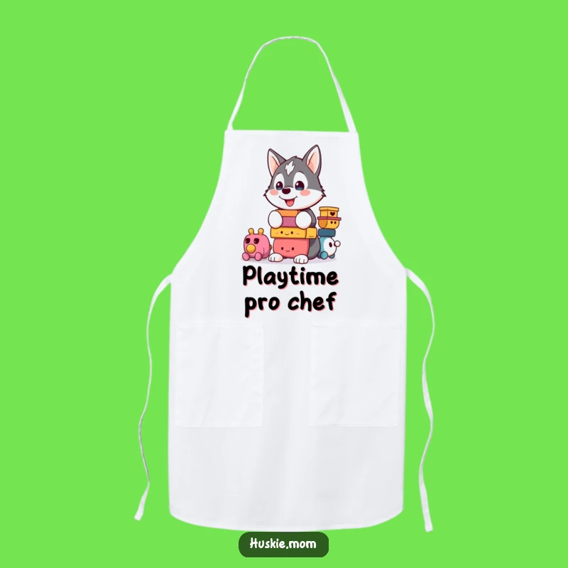 Funny Kawaii Husky Apron: Proudly Protecting You While Balancing Kitchen Chaos
