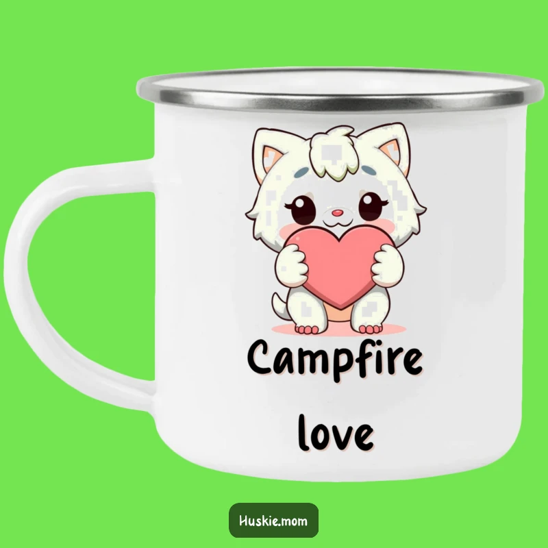 Funny Heart Hug Camping Mug: Share Love Outdoors