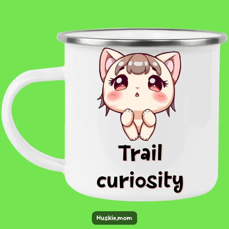 Funny Curious Character Camping Mug: Explore with Wonder