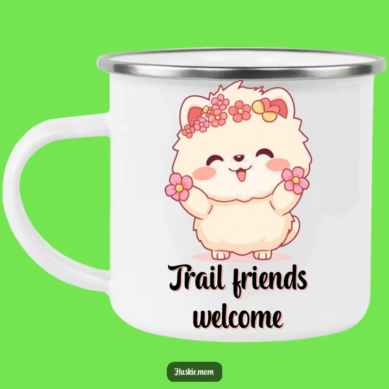 Funny Fluffy Animal Floral Enamel Mug - Adventure Ready Companion