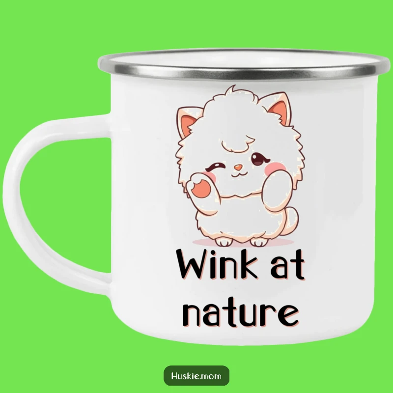 Funny Fluffy Character Camping Mug - Durable & Cute Greeting Outdoor Gift