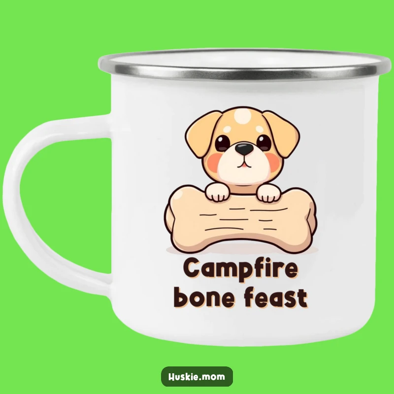 Peek-a-Boo Bone Dog Camping Mug - Giant Bone, Durable & Hilarious Outdoor Gift