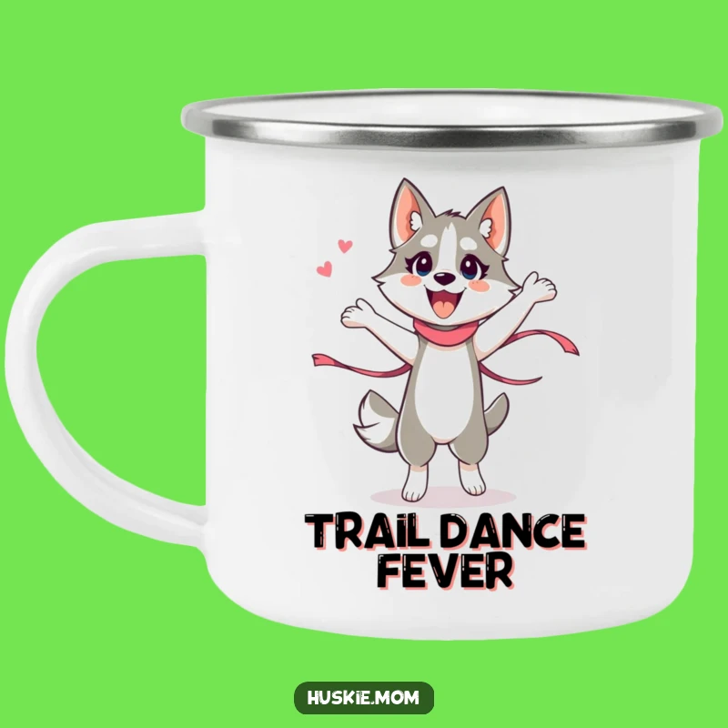 Funny Husky Lady Camping Mug - Energetic Dance Outdoor Gift