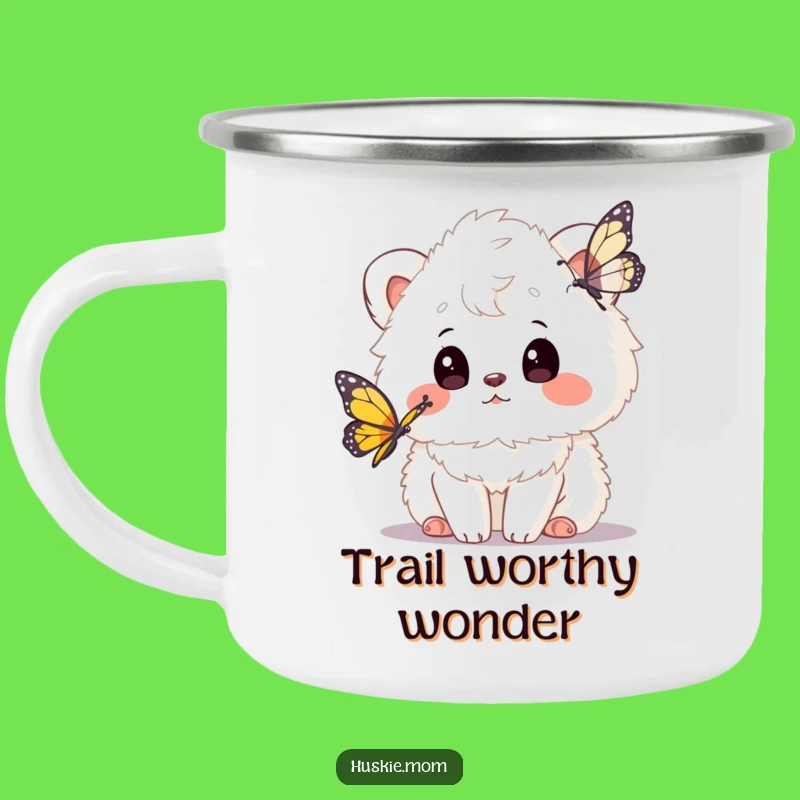 Funny Fluffy Animal Butterfly Camping Mug: Adventure Ready & Whimsical