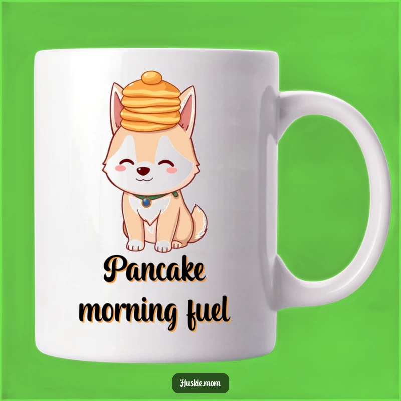 Funny Husky Lady Pancakes Mug - Whimsical Breakfast Balance Gift