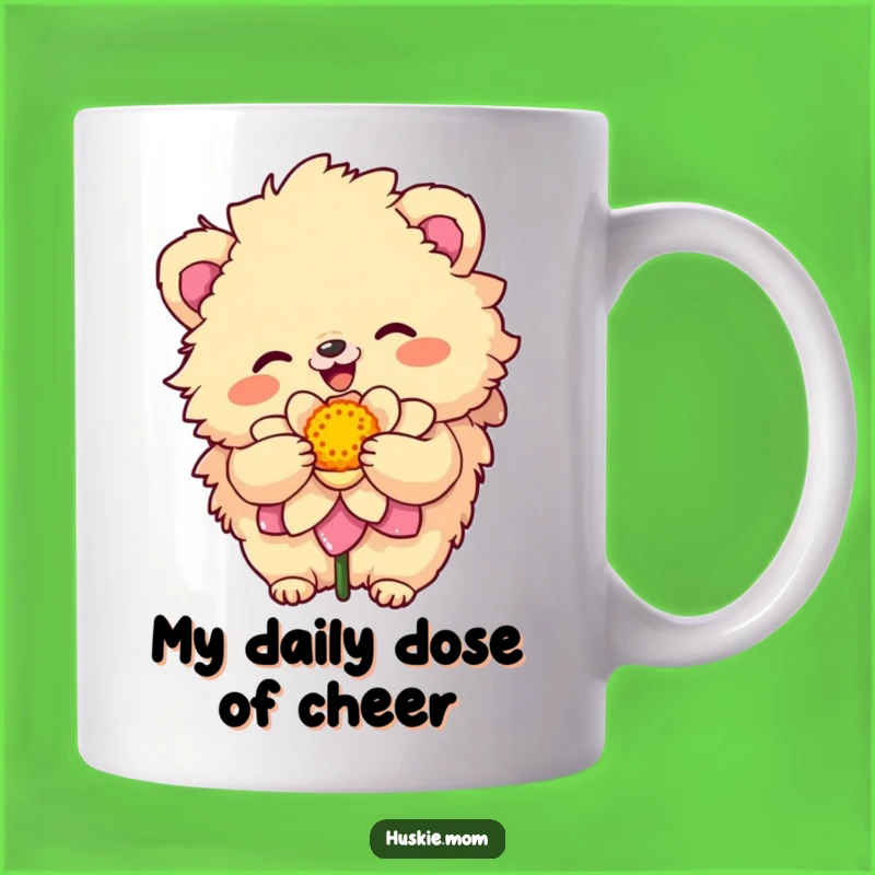 Funny Sunny Animal Mug - Cheerful Flower Hugger, Perfect Funny Gift for Garden Lovers!