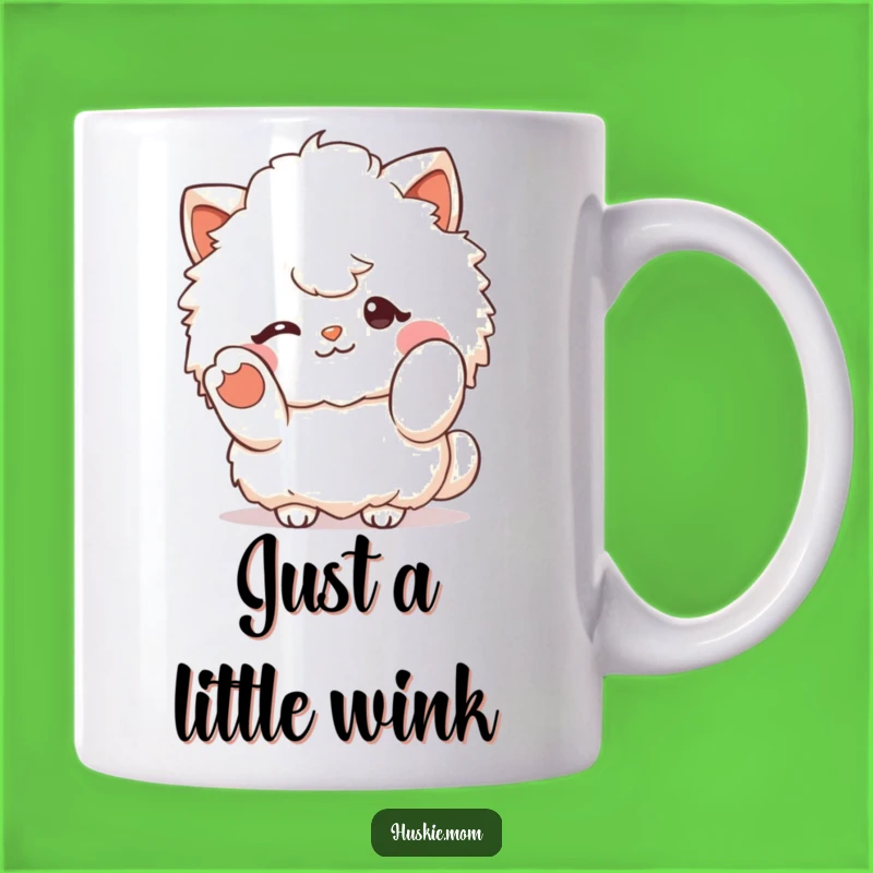 Funny Winking Fluffy Character Mug - Cute & Humorous Greeting Gift