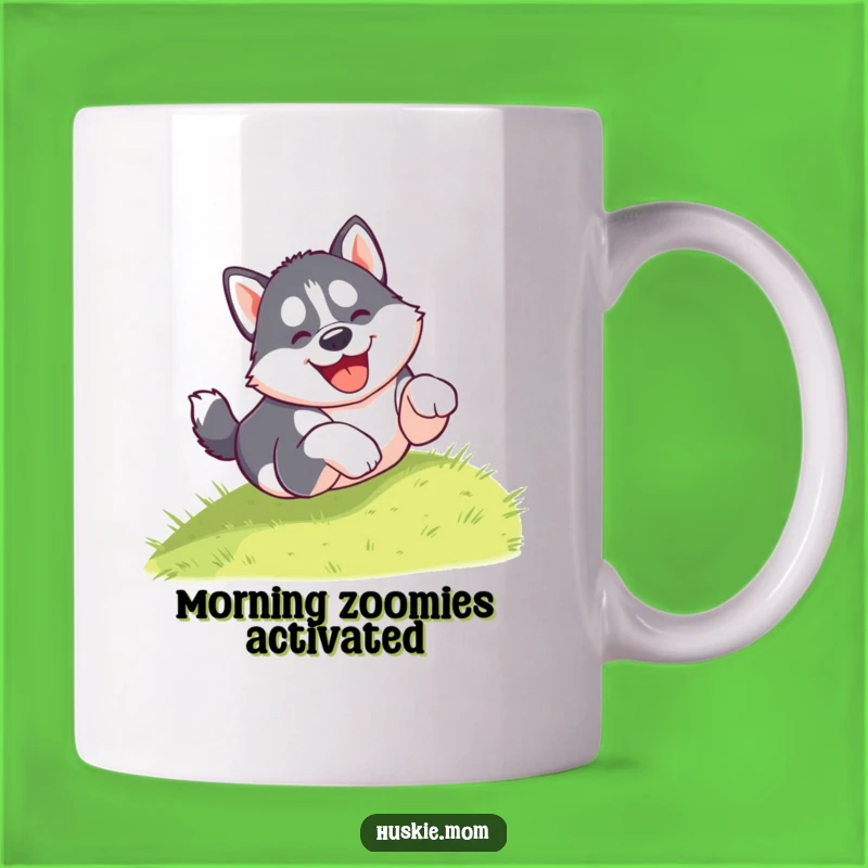 Funny Puppy Tumble Mug: A Gleeful Husky's Joyful Fall Makes a Perfect Funny Gift