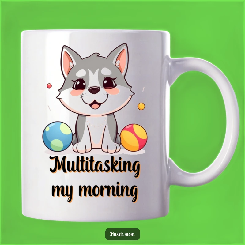 Funny Husky Juggler Mug: Silly Pup's Attempt is a Perfect Funny Gift for Laughs