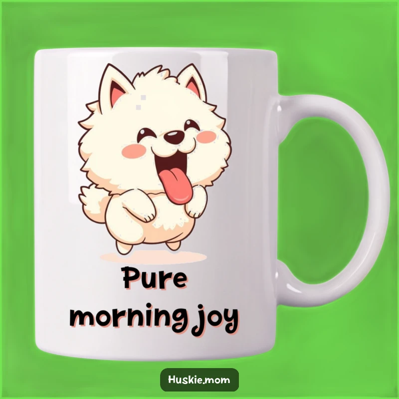 Funny Joyful Fluffy Animal Barking Mug - Happy Leaping Gift Idea