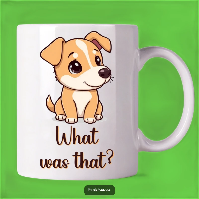 Funny Curious Dog Mug: Head Tilt Expression, Adorable Funny Gift