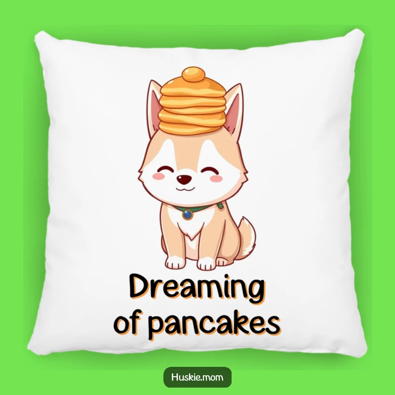 Funny Husky Pancakes Pillow - Cozy Whimsical Accent Throw Pillow Gift