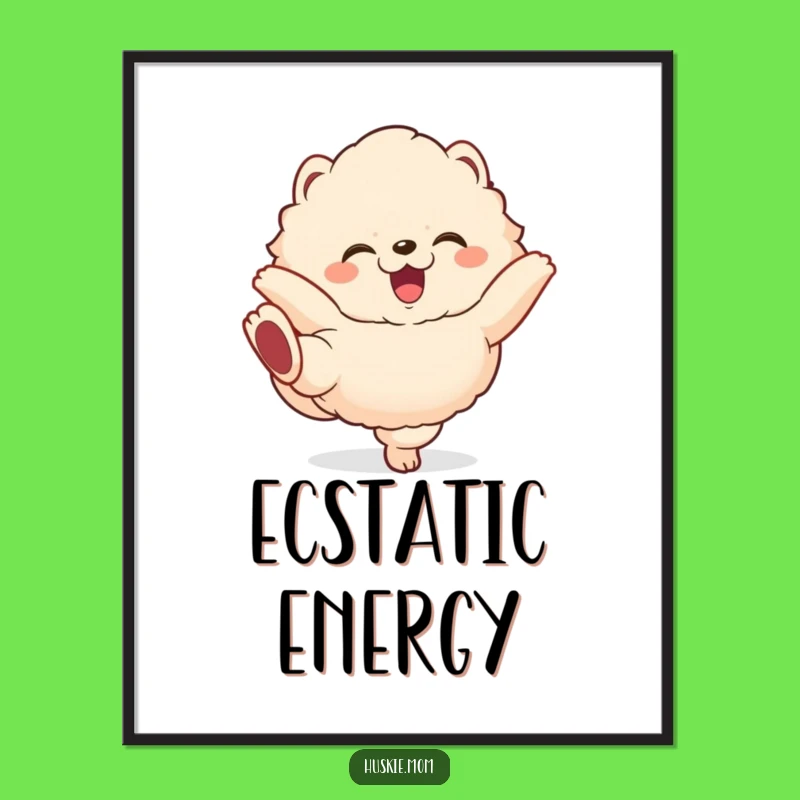 Funny Fluffy Animal Digital Art: Gleeful Design, Instant Humorous Gift