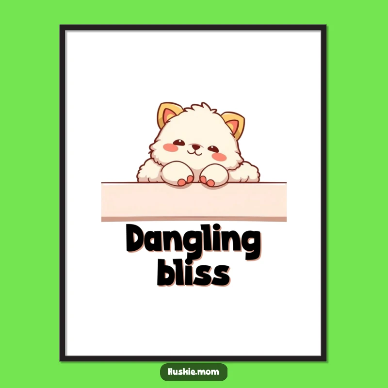 Funny Fluffy Animal Lounging Digital Art: Instant Relaxed Decor