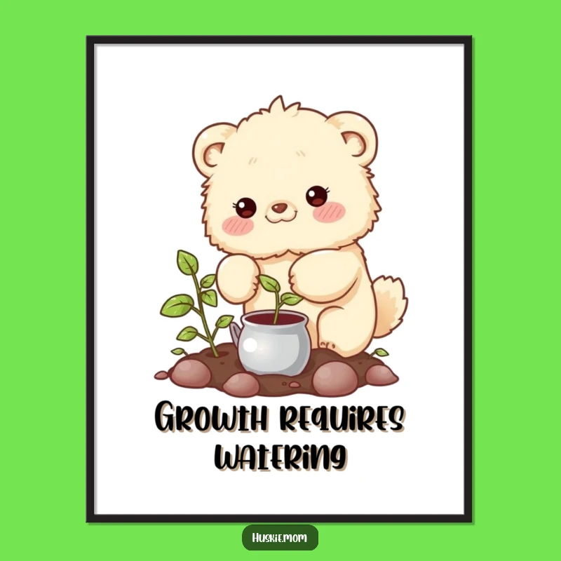 Funny Gardening Animal Digital Art: Caring Character Decor, Instant Funny Gift