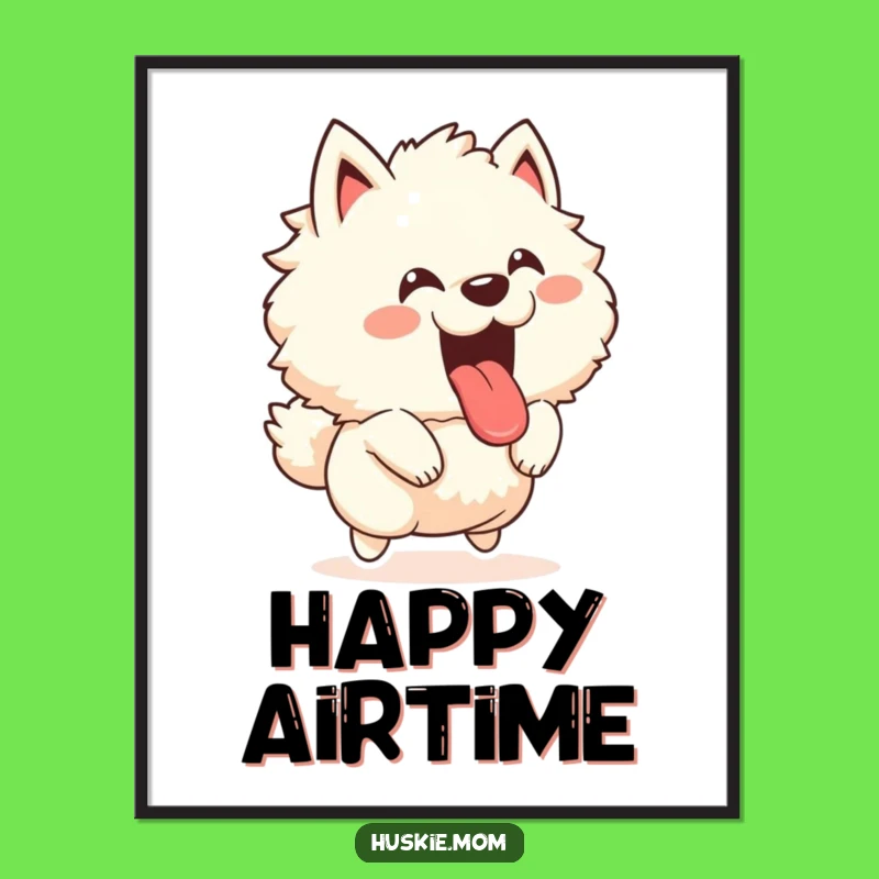 Funny Joyful Fluffy Animal Digital Art - Energetic Barking Wall Decor