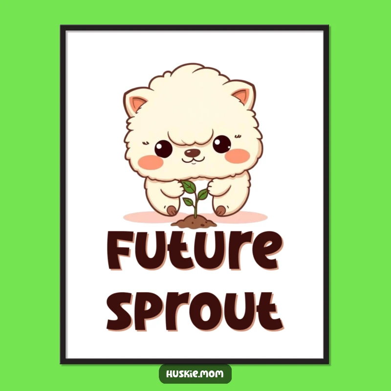 Funny Determined Fluffy Animal Digital Art: Grow Your Space!