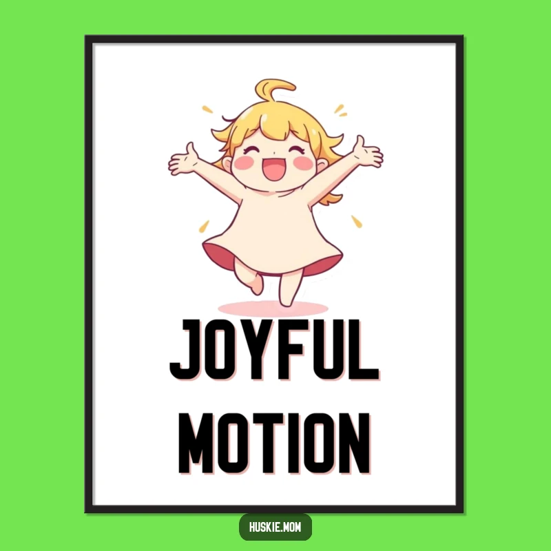 Funny Spinning Joy Digital Art: Ecstatic Character Wall Decor