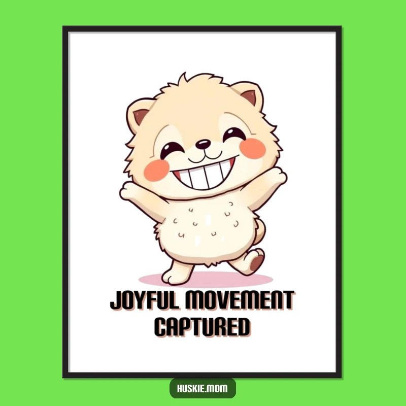 Funny Fluffy Dancer Digital Art: Instant Joy Decor, Perfect Gift Download