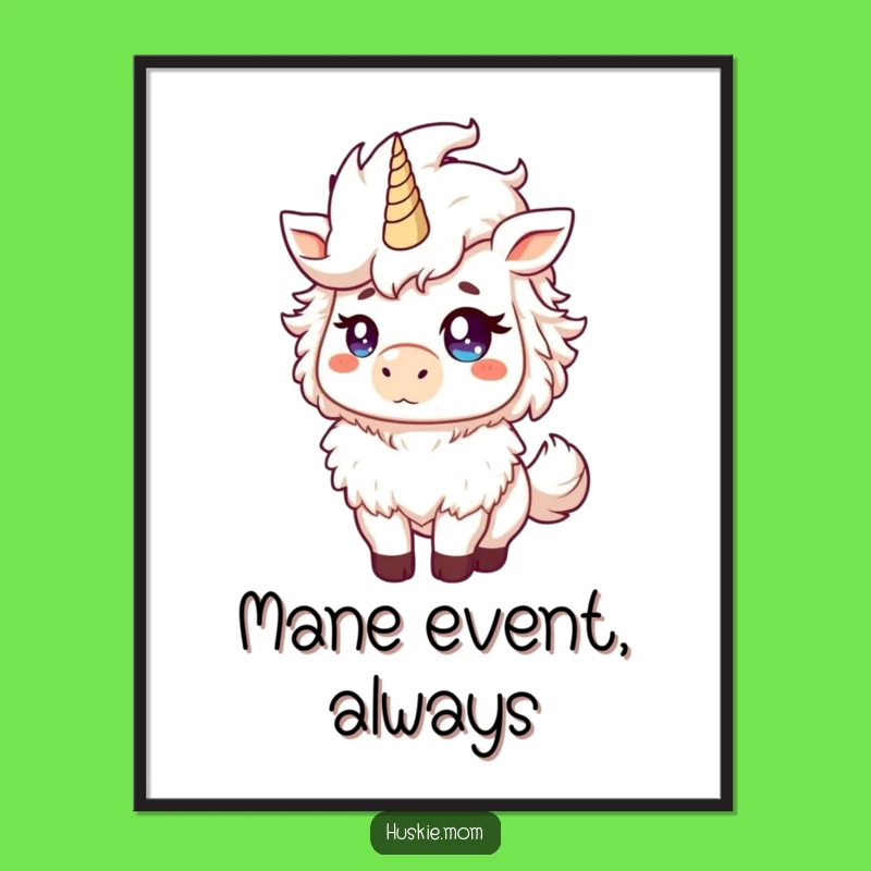 Funny Fluffy Animal Digital Art: Mischievous Mane Toss for Instant Humorous Decor