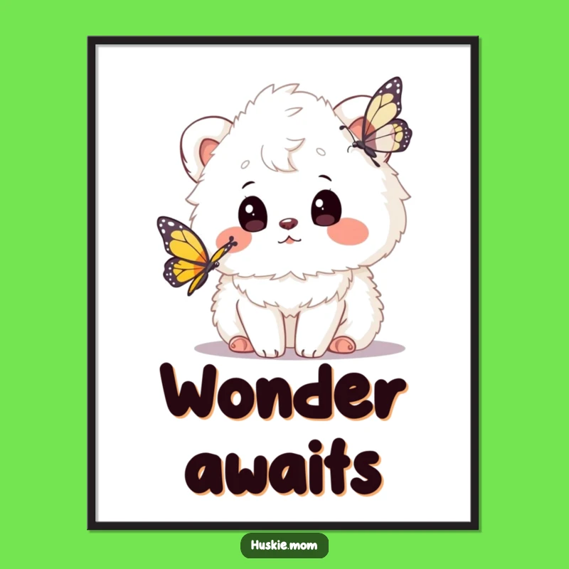 Funny Fluffy Animal Butterfly Digital Art: Instant Whimsical Decor Upgrade