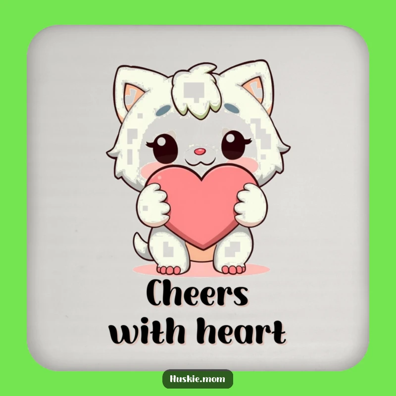 Funny Heart Hug Coaster: Protect Surfaces with Love