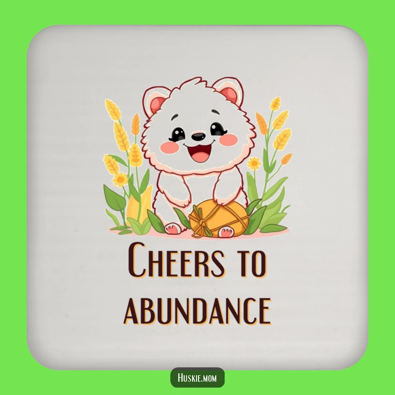 Funny Fluffy Harvest Grin Coaster Set: Protect Surfaces with Joyful Animal Art, Perfect Funny Gift