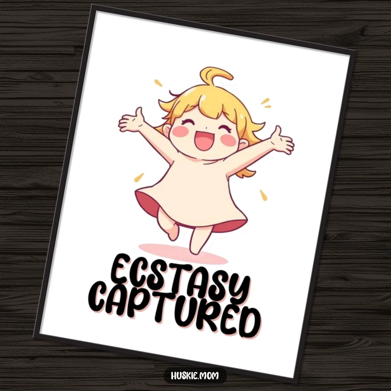 Funny Poster: A character is captured mid-spin with arms outstretched, conveying an overwhelming sense of ecstatic joy.