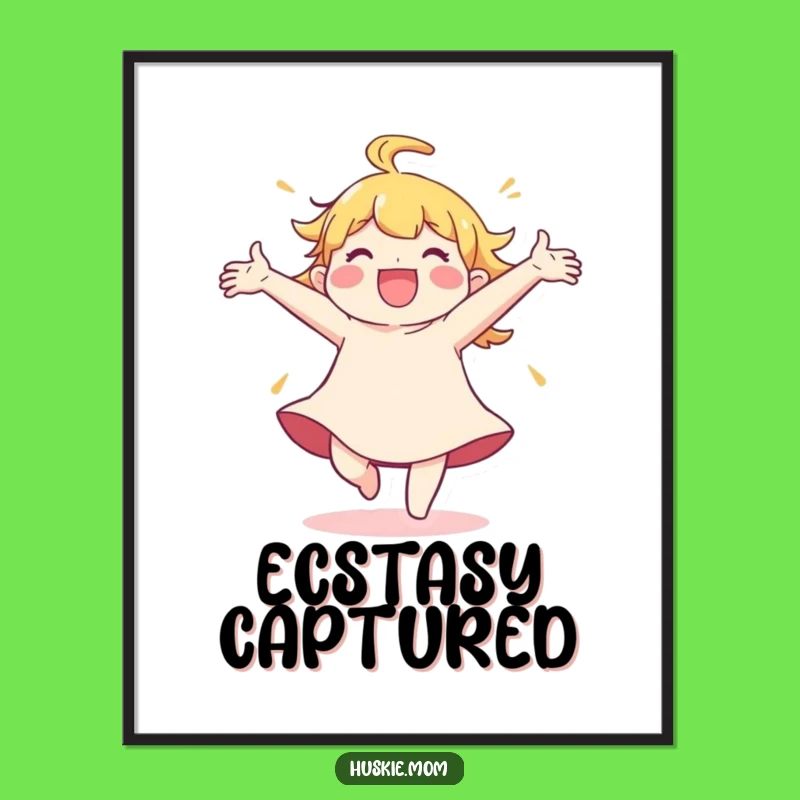 Funny Spinning Joy Poster: Ecstatic Character Art Print