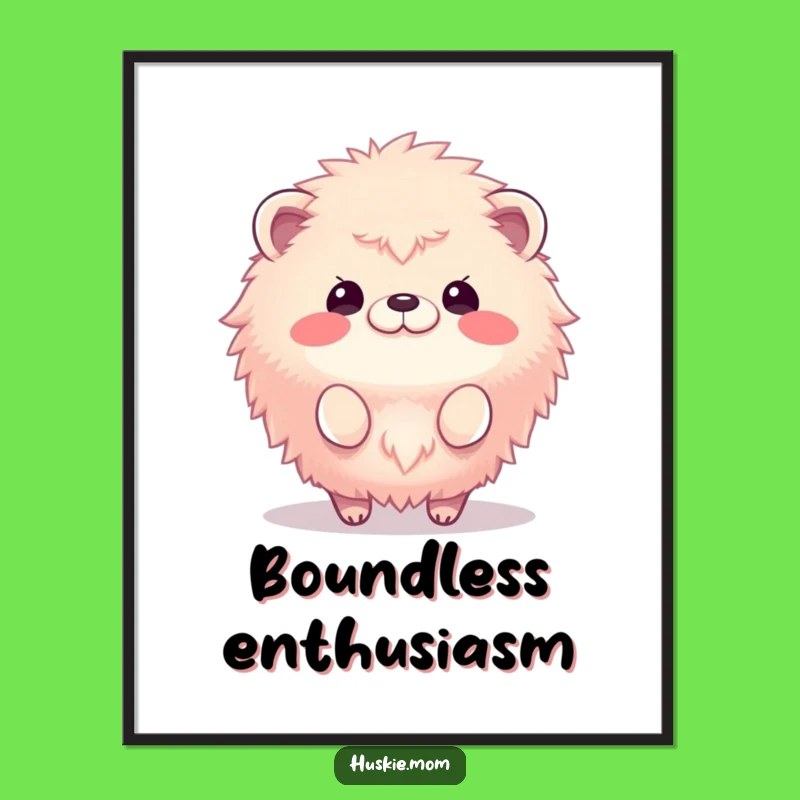 Funny Bouncing Fluffy Animal Poster: Brighten Your Walls with Joyful Art!