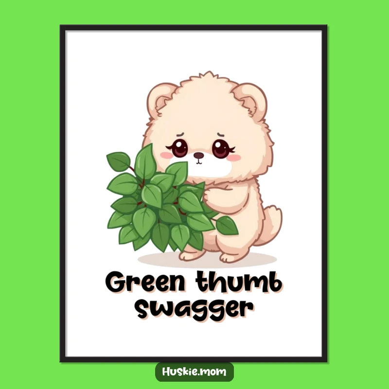 Funny Determined Fluffy Animal Poster - Hilarious Garden Art Print Gift