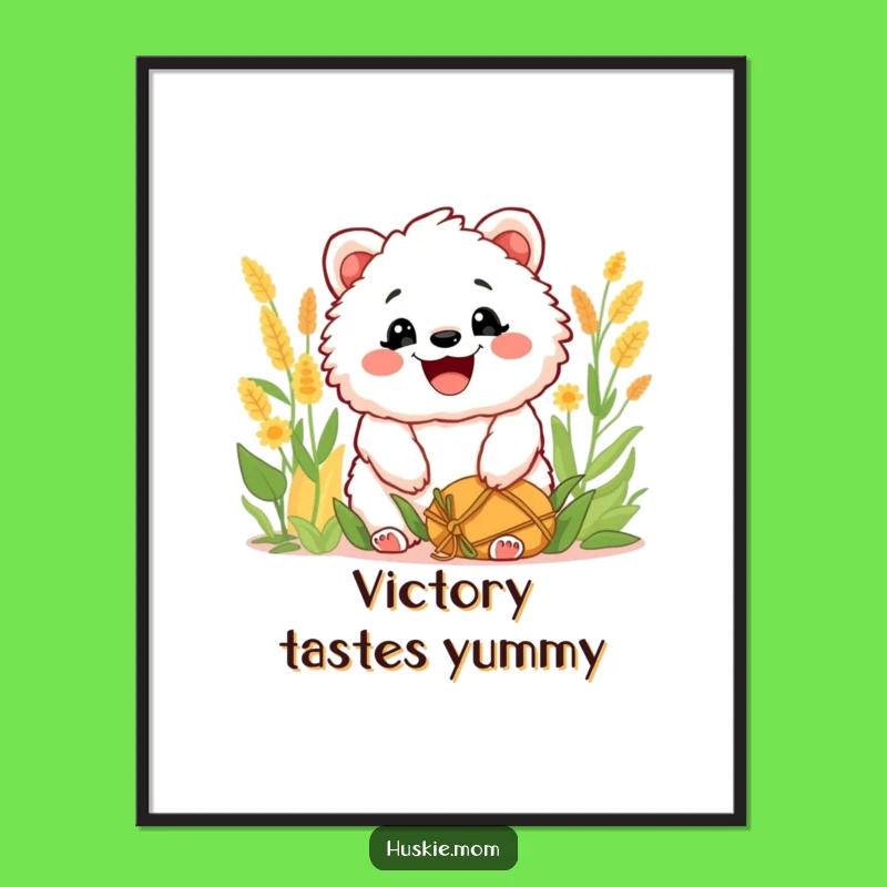 Funny Fluffy Harvest Grin Poster: Vibrant Wall Art, Joyful Animal Illustration, Inspiring Funny Gift