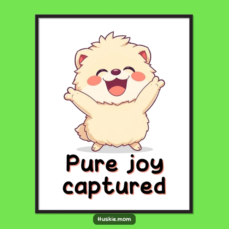 Funny Fluffy Joy Poster: Dynamic Art, Energetic Decor & Hilarious Gift