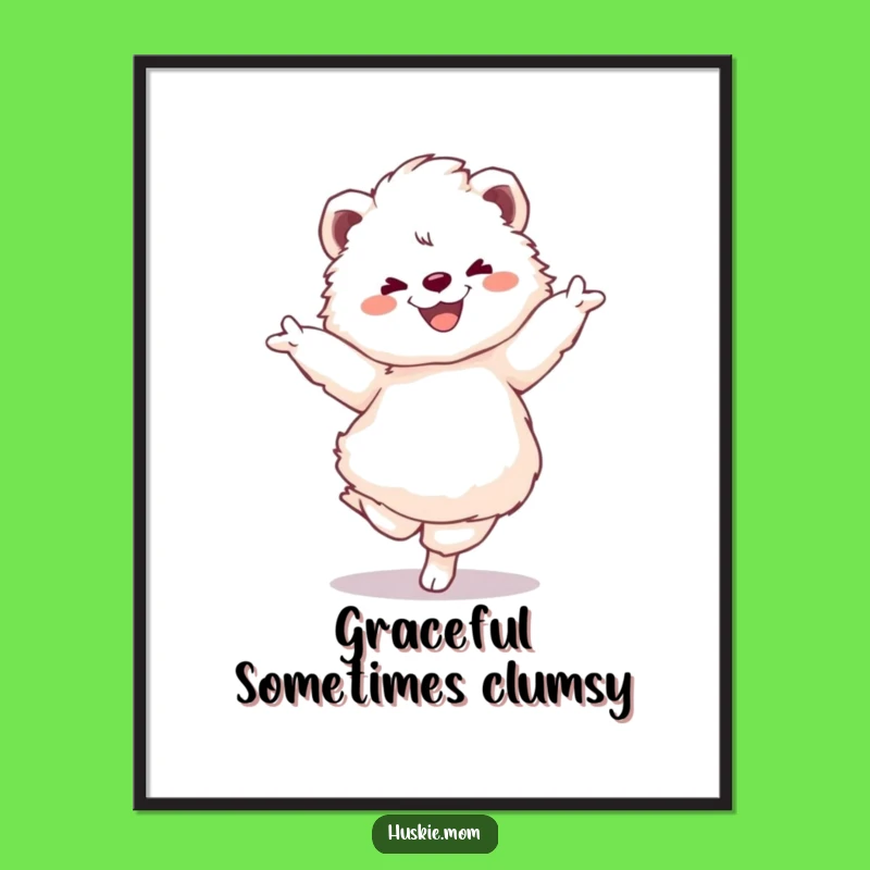 Funny Fluffy Pirouette Animal Poster - Hilarious Wall Art for Dance Lovers