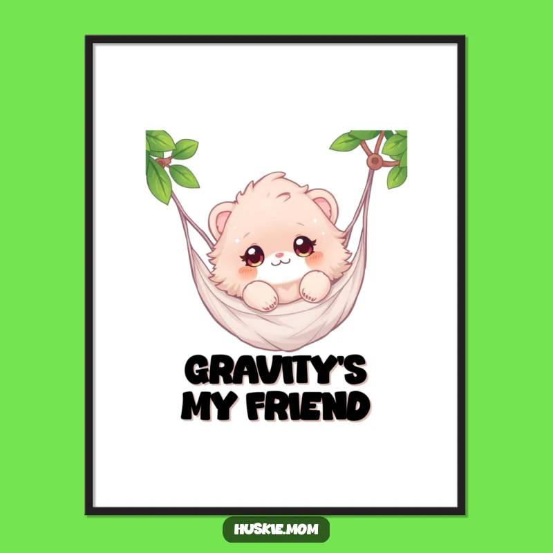 Funny Fluffy Hammock Dreamer Poster - Whimsical Relaxation Wall Art