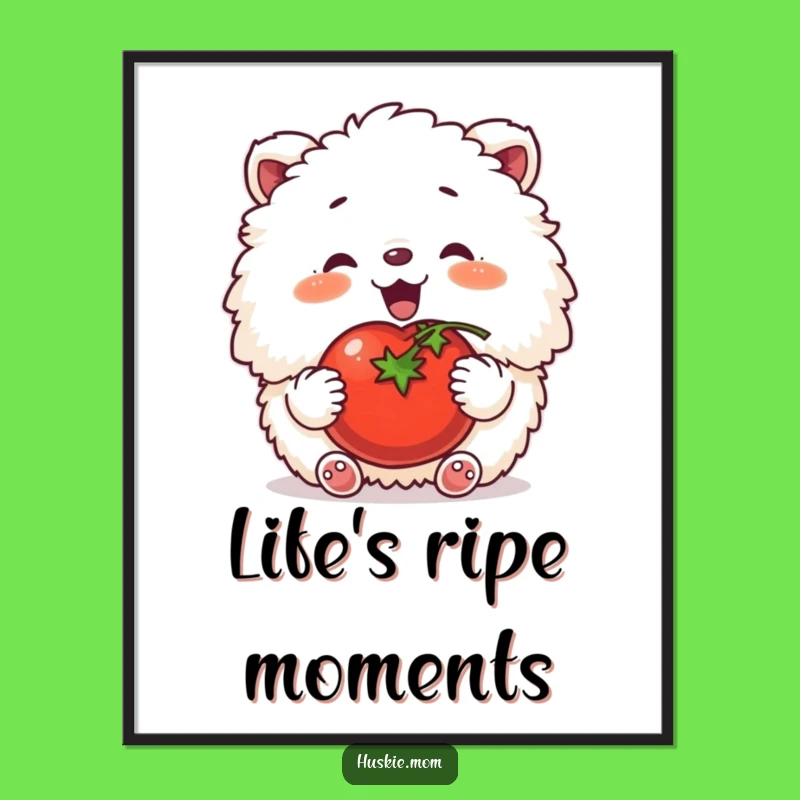 Funny Happy Tomato Animal Poster - Hilarious Wall Art for Kitchens and Gardens