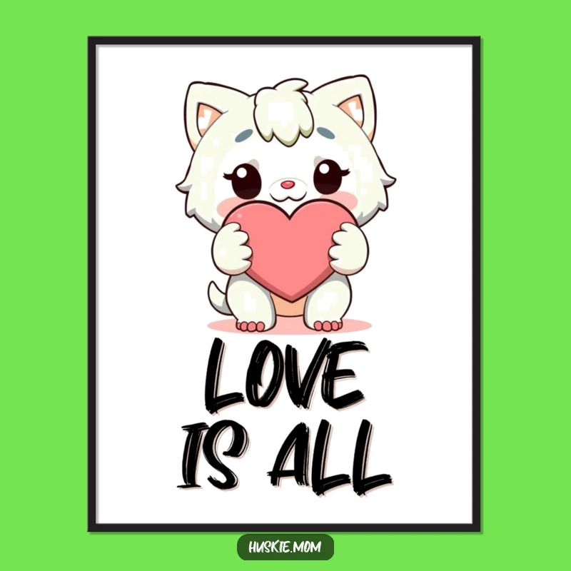 Funny Heart Hug Poster: Loving Character Art Print Gift