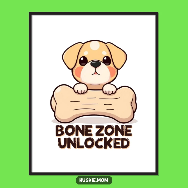 Peek-a-Boo Bone Dog Poster - Giant Bone Fun, Hilarious Wall Art for Dog Homes