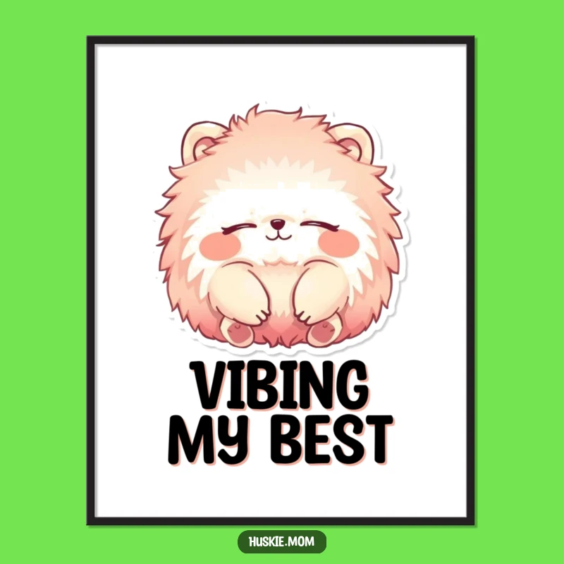 Funny Relaxing Animal Poster - Vibrant Serene Art Print, Unique Funny Gift!