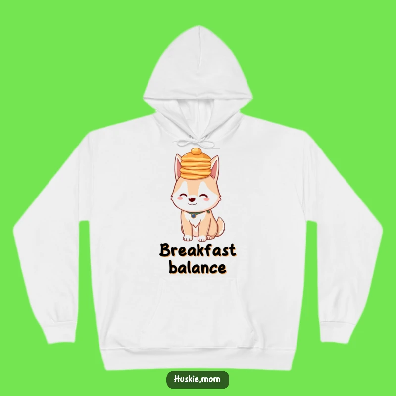 Funny Husky Pancakes Hoodie - Cozy Whimsical Lady Sweatshirt Gift
