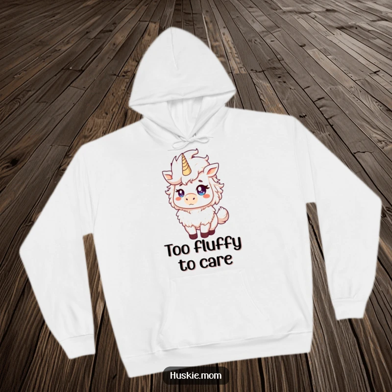 Funny Fluffy Animal Hoodie with a mischievous glint, showing a proud creature tossing its mane, ideal as a cozy funny gift.