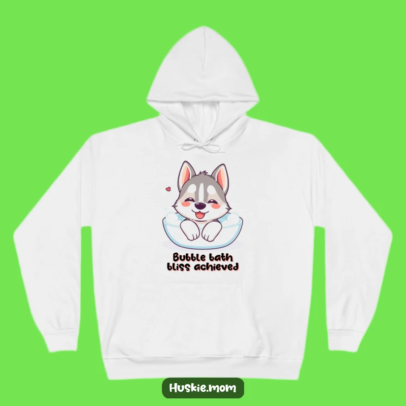 Cozy Funny Kawaii Husky Hoodie: Bath Time Comfort & Humorous Gift