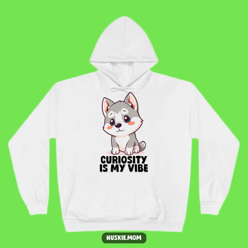 Cozy Funny Kawaii Husky Hoodie: Curious Listener Gift!