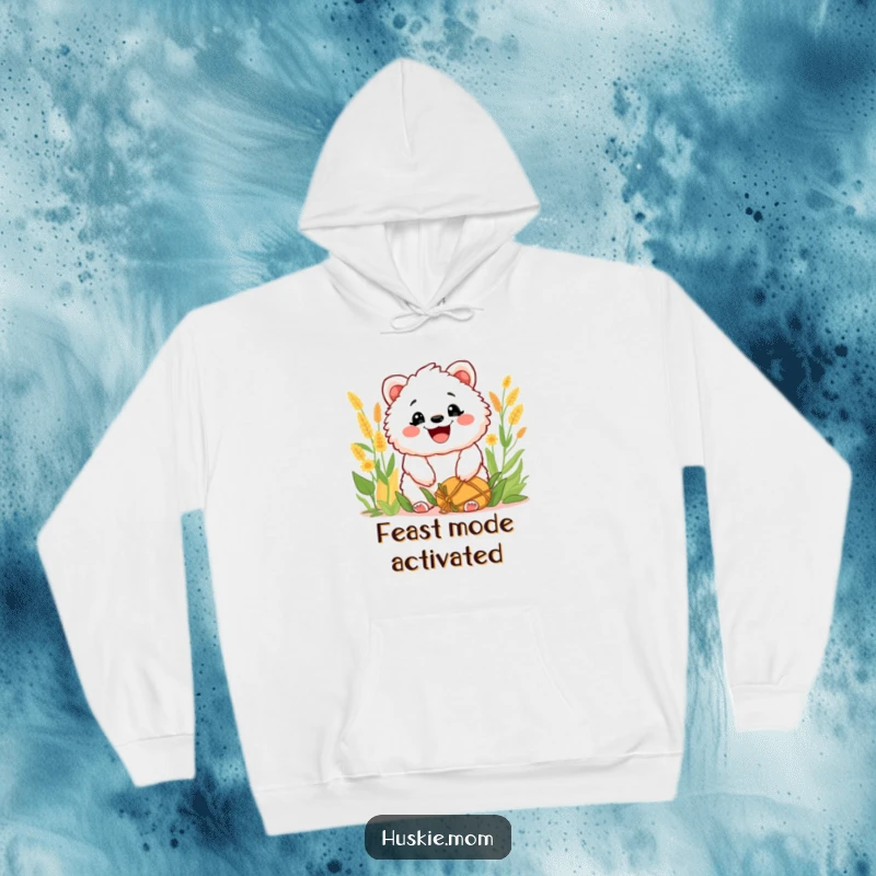 Funny Hoodie: Cozy hoodie showcasing a fluffy animal's wide grin during a harvest celebration, radiating joy and warmth.