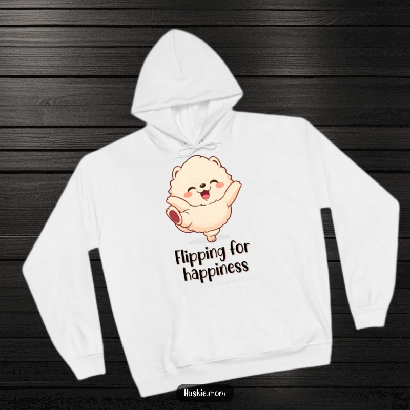 Funny fluffy animal hoodie showing a gleeful creature happily kicking its legs, offering cozy comfort and humorous delight.