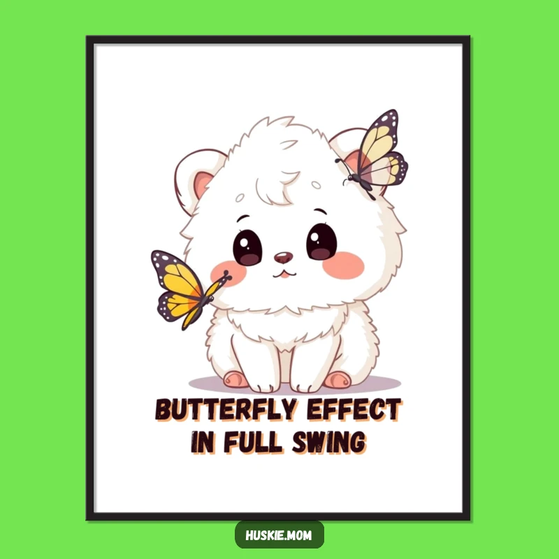 Funny Free Printable Wall Art: Curious Animal & Butterfly - Downloadable Decor