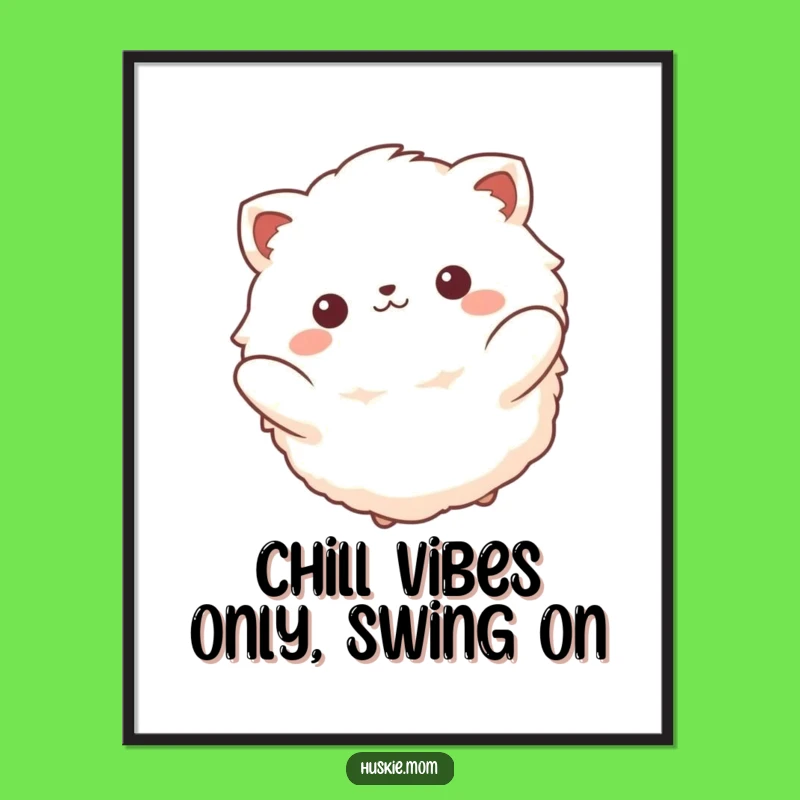 Calm Fluffy Animal Swinging Art - Free Printable Relaxing Decor