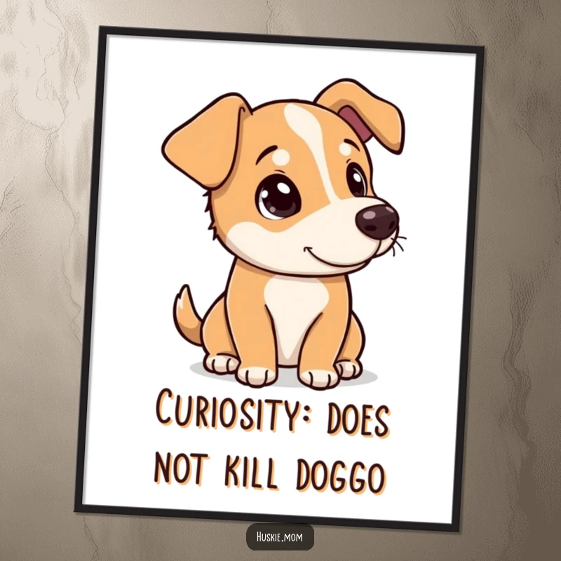 Cute Free Printable Wall Art: A dog tilting its head with a curious, playful, and heartwarming expression.