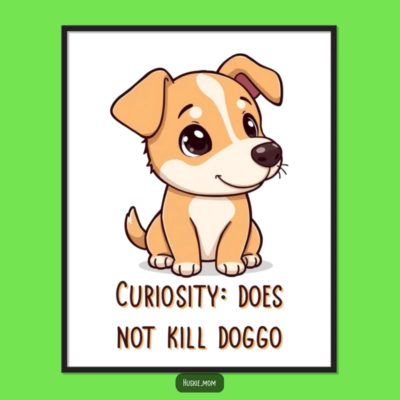 Cute Free Printable Wall Art: Dog Curious Tilt, Charming Downloadable Decor