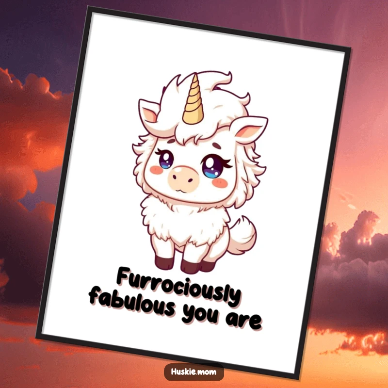 Funny Free Printable Wall Art: Mischievous fluffy animal with a glint in its eye, tossing its magnificent mane.